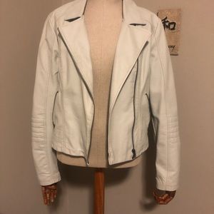 Faux leather moto jacket